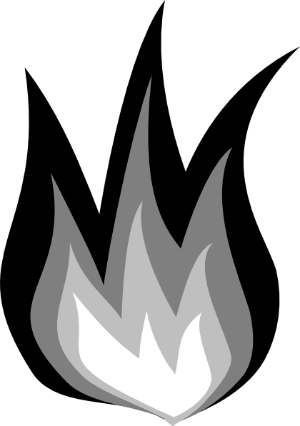 Free black and white flame clipart