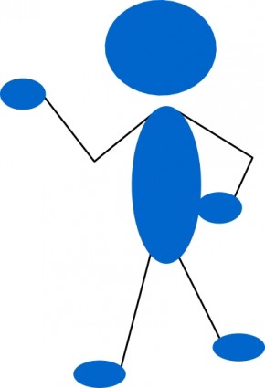 Pointing Blue Stick Man Clip Art-vector Clip Art-free Vector Free ...