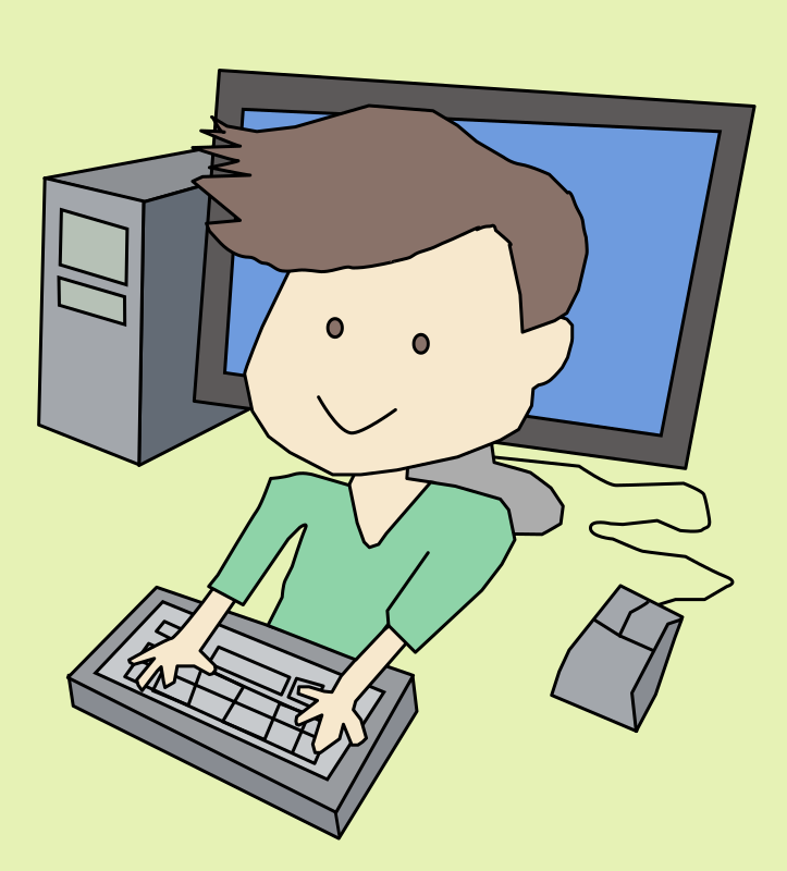 Clipart - Computer Boy Cartoon