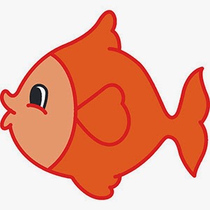 Cute red fish clipart