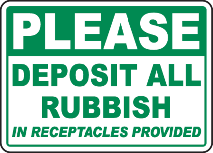 No Rubbish Signs Clipart - Free to use Clip Art Resource