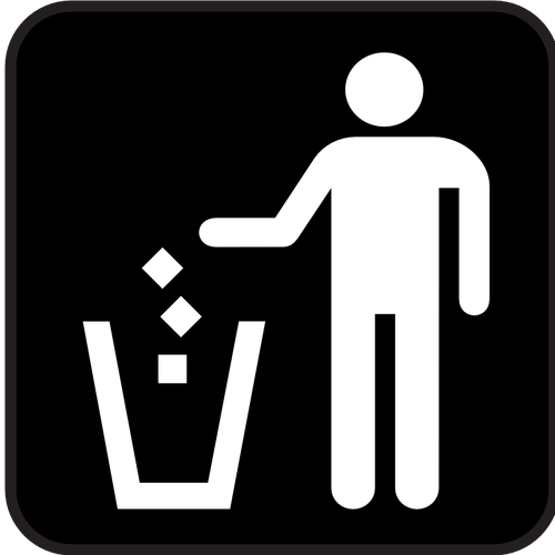 Female rubbish bin sign vector graphics | Public domain vectors