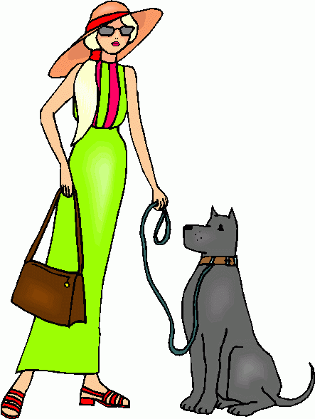 Woman walking dog clipart - ClipartFox