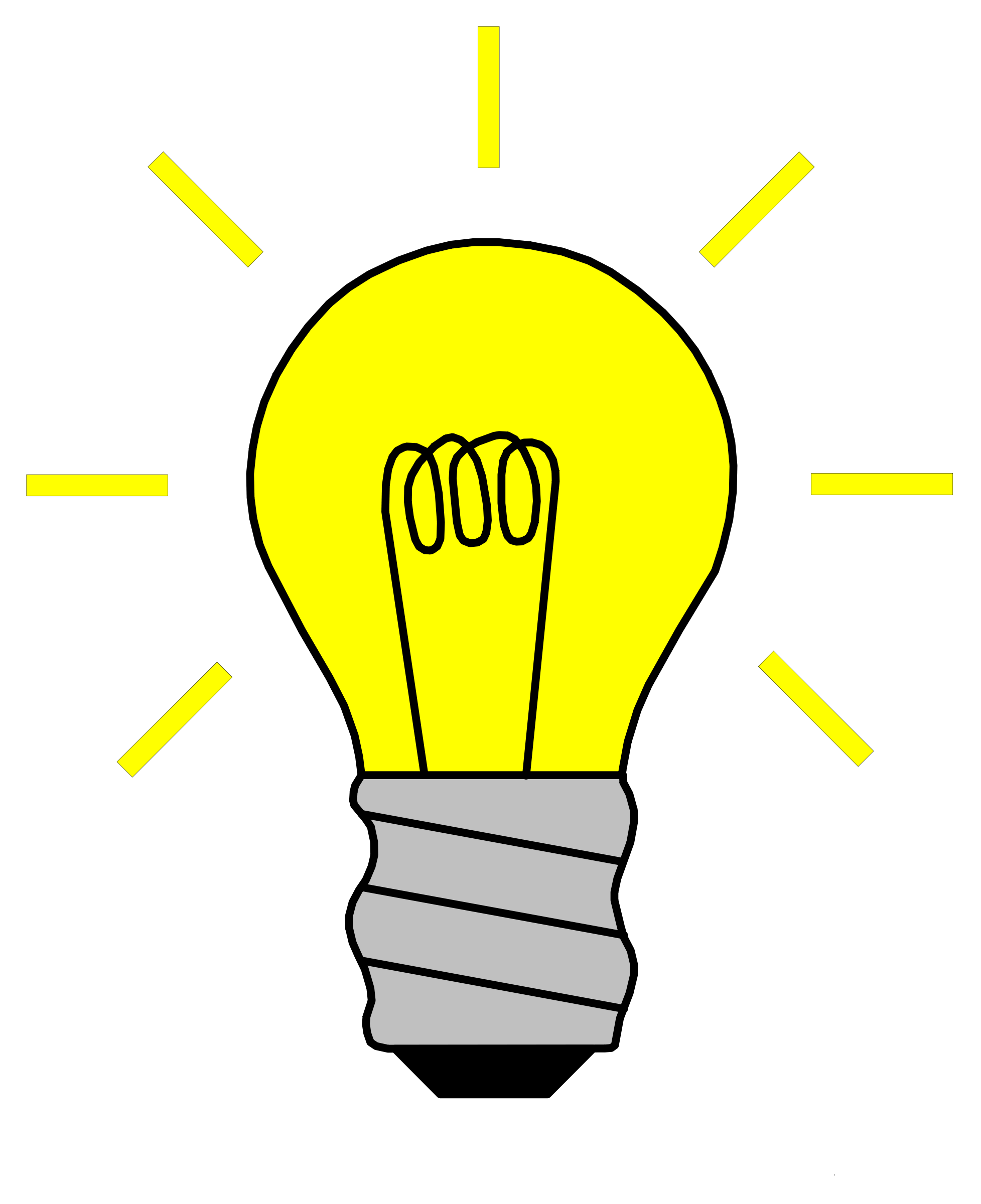 Yellow light bulb clipart