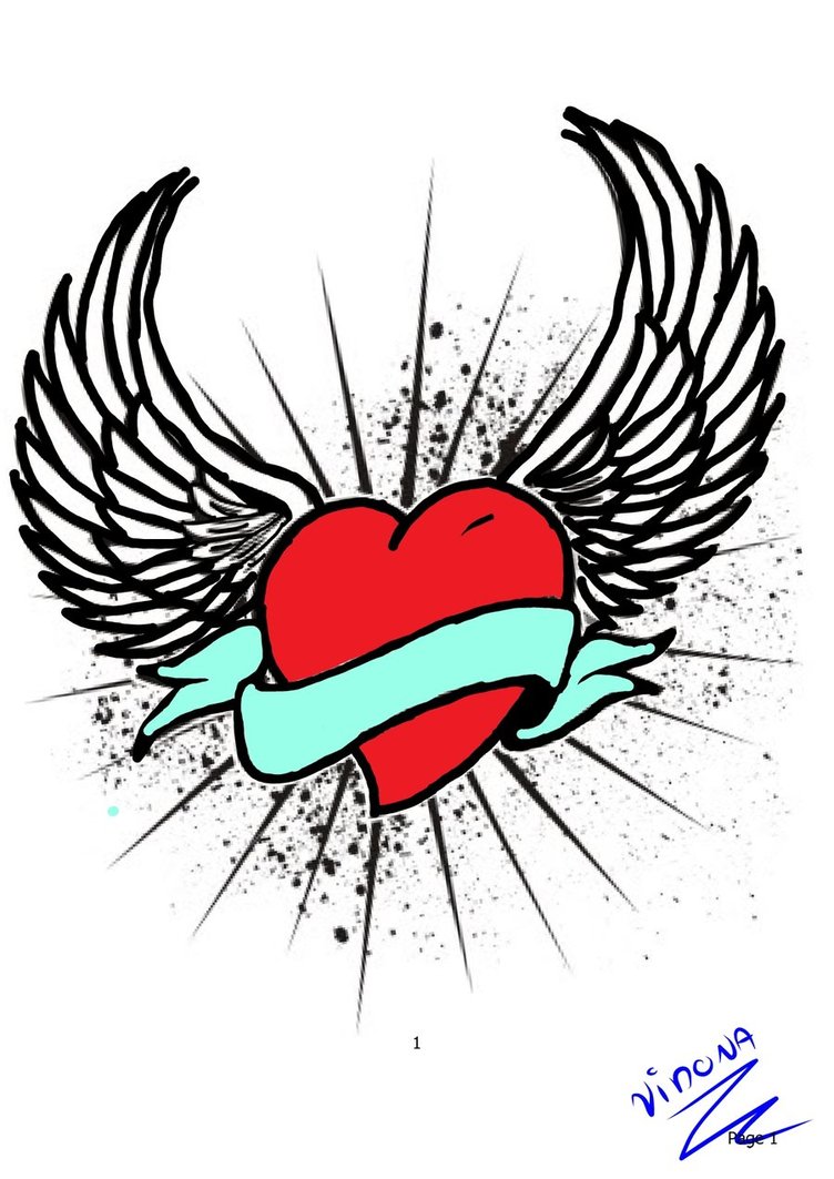 Hearts With Wings Coloring Pages | Free Download Clip Art | Free ...