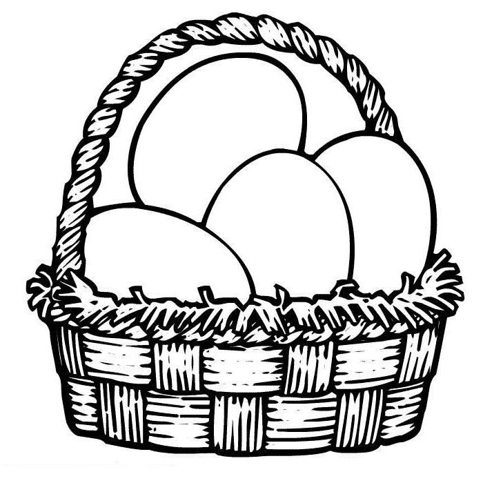 Easter Basket Colouring In - ClipArt Best