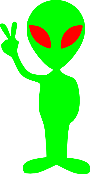Green Alien Two Eyes Clipart