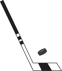Hockey stick and puck clipart