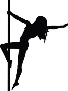 Pole Dancer Silhouette Clipart