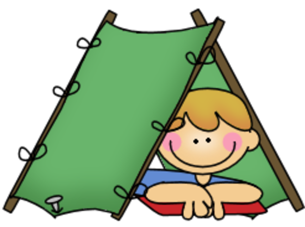 Tent girls camp clipart image #16150