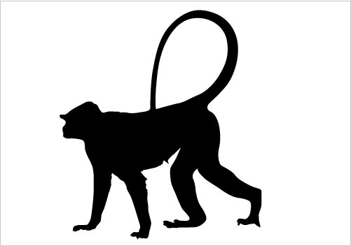 Monkey Silhouette Clipart