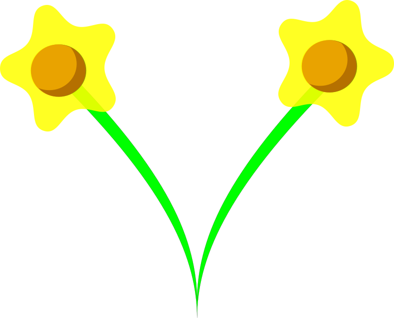 Uploader: tom; Created: 2007-12-04 01:46:52; Description: A clump of daffodils, based of a design of paper flowers. Tags: clip art , clipart , daffodil