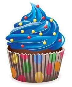 Cupcake Vector | Birthday Card Design, Digital Stamps Fr…