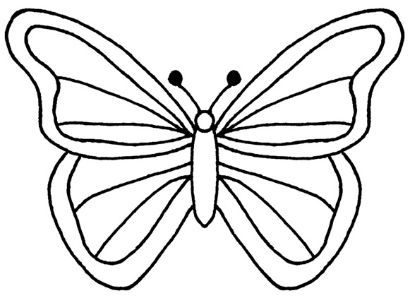 Simple butterfly outline clipart