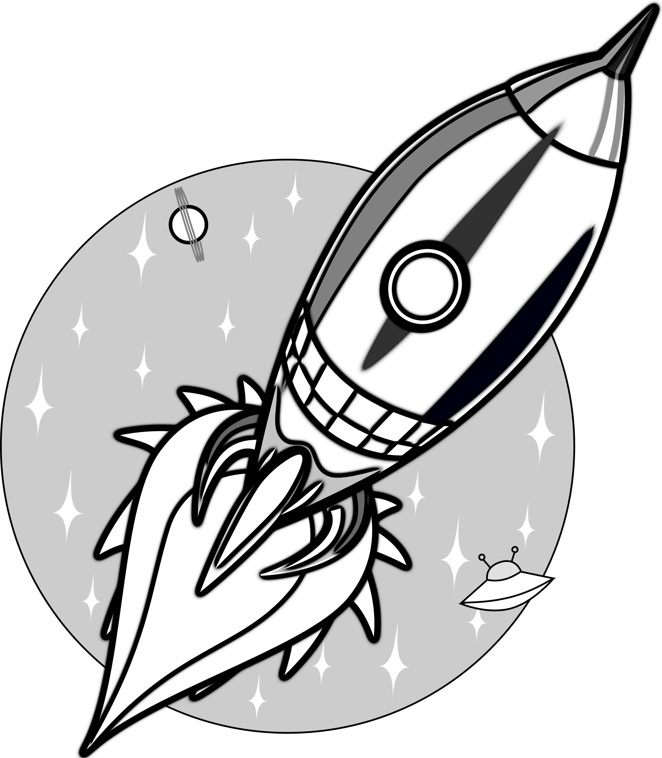 Rocket Cartoon Black And White - ClipArt Best