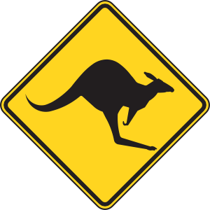 Kangaroo Warning Sign clip art Free Vector / 4Vector