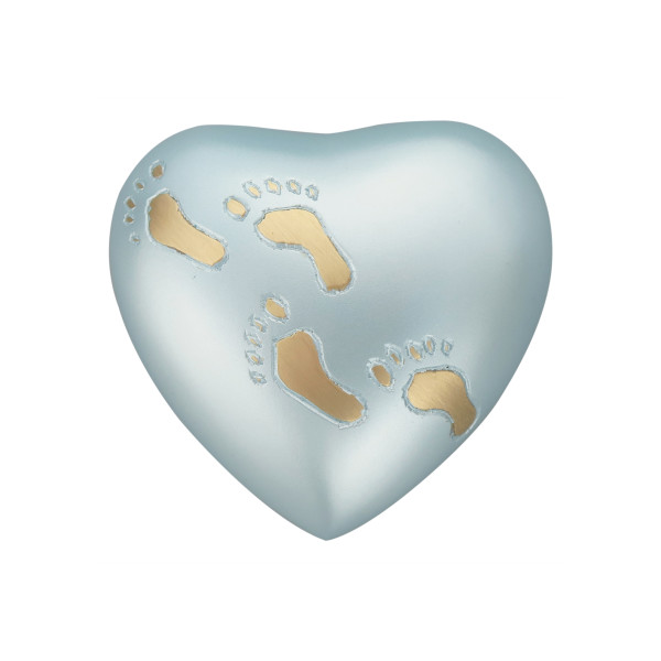 Baby Blue Footprints Heart Urn Keepsake for Ashes Cremation ...