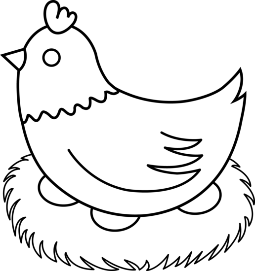 knees clipart black and white hen