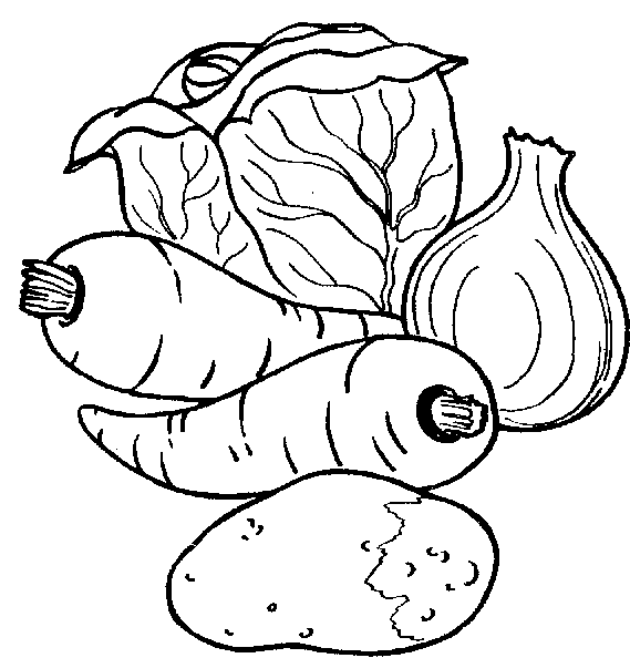 Fruit And Vegetable Clipart Black And White - Free ...