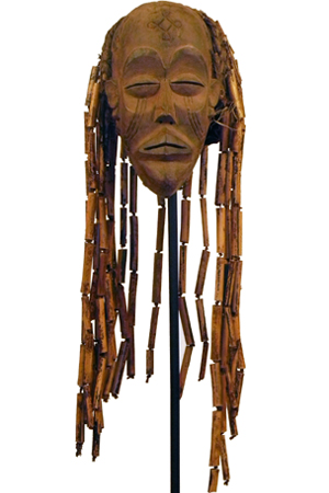 SOLD Beautiful Female Chokwe Africa Mask 22" - Lotus Masks