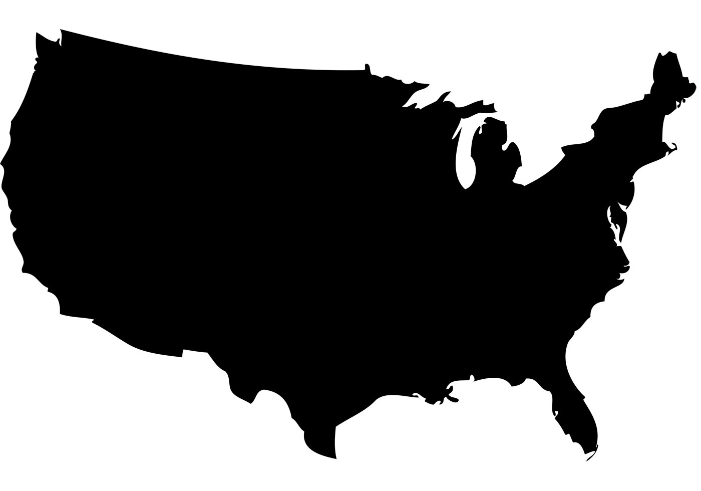 Free US Map Silhouette Vector | Babaimage