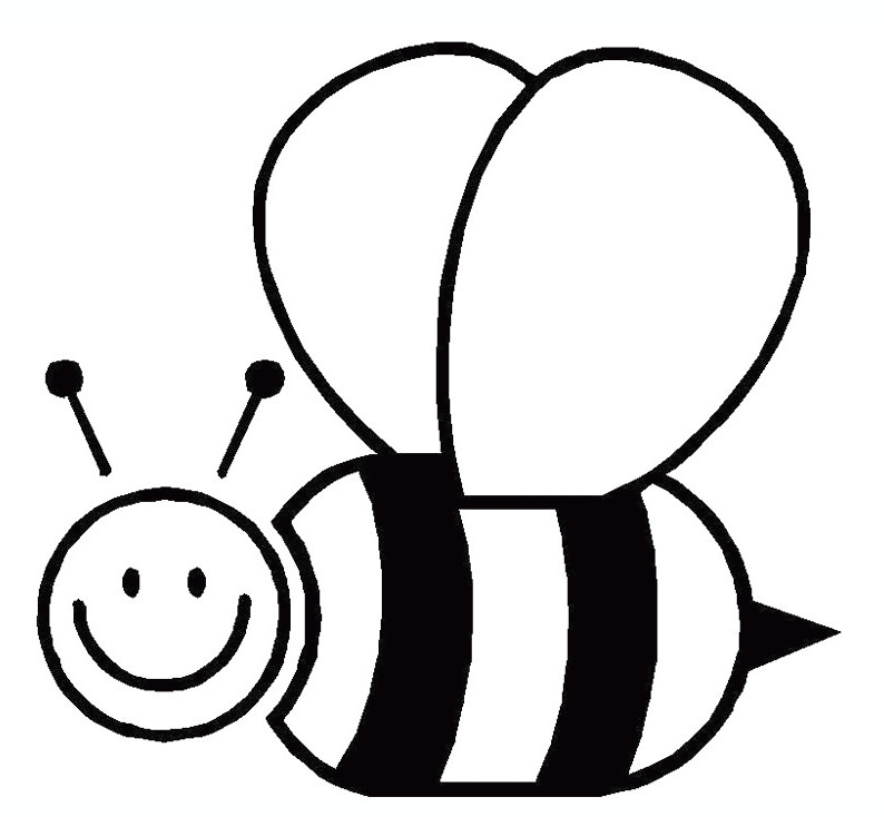 Easy Coloring Bee Template - ClipArt Best