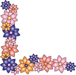 Floral Clipart Image - Clipart Illustration of a Floral Border