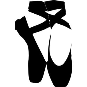 Ballet shoes clip art black and white