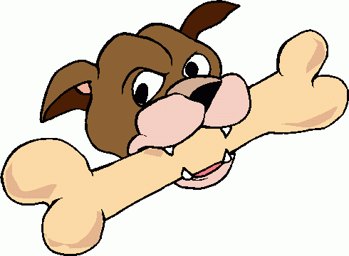 Dog with bone clipart