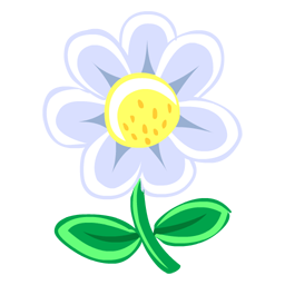 White Flower Cartoon