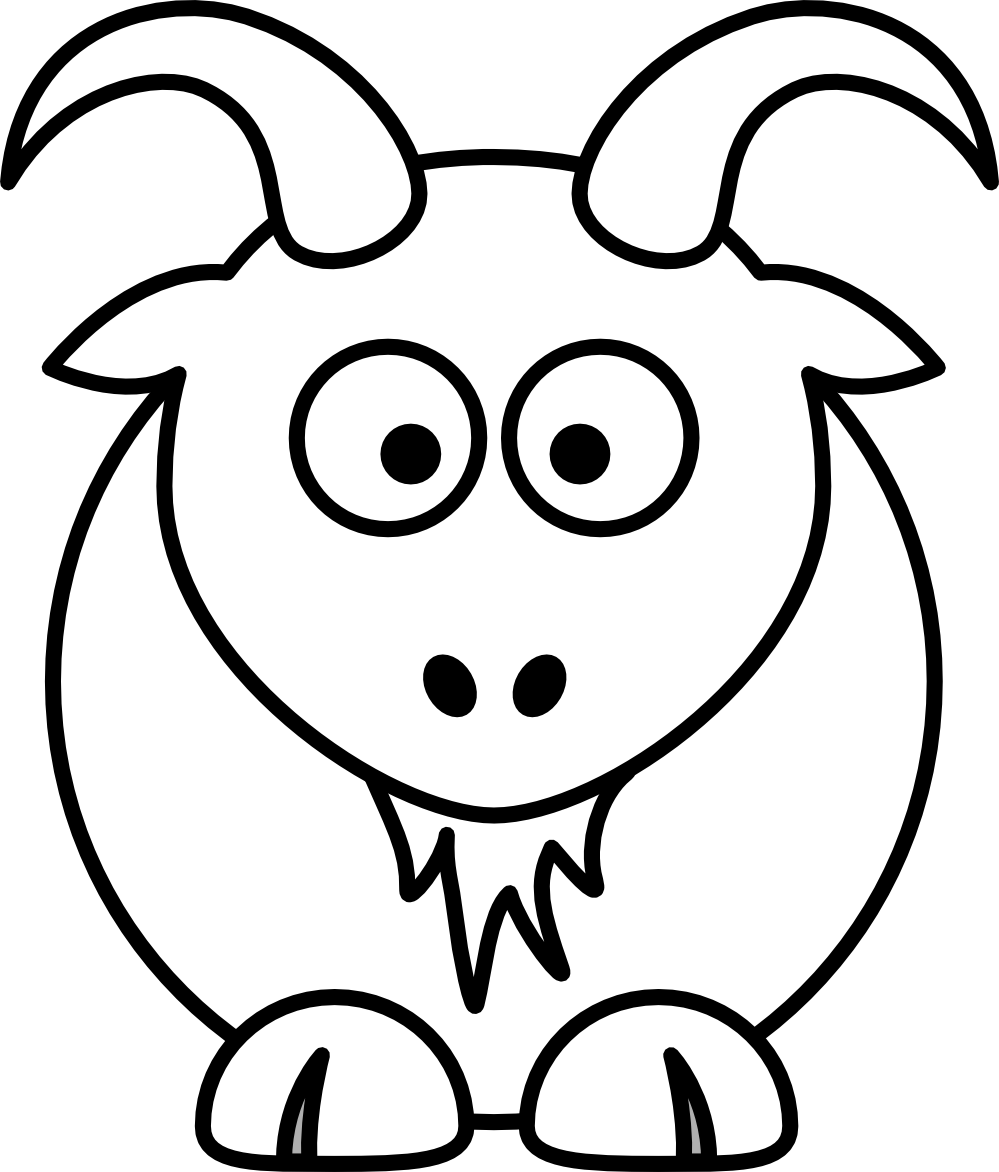 goat black white line art christmas xmas stuffed ...