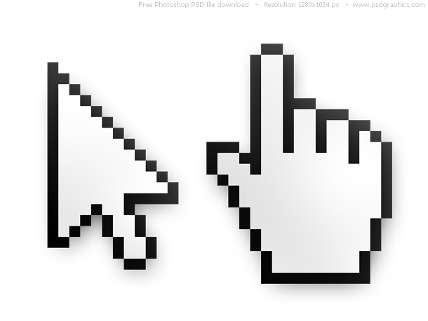 PSD mouse cursor and hand pointer icons | PSDGraphics