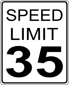 35mph Speed Limit Sign clip art Free Vector