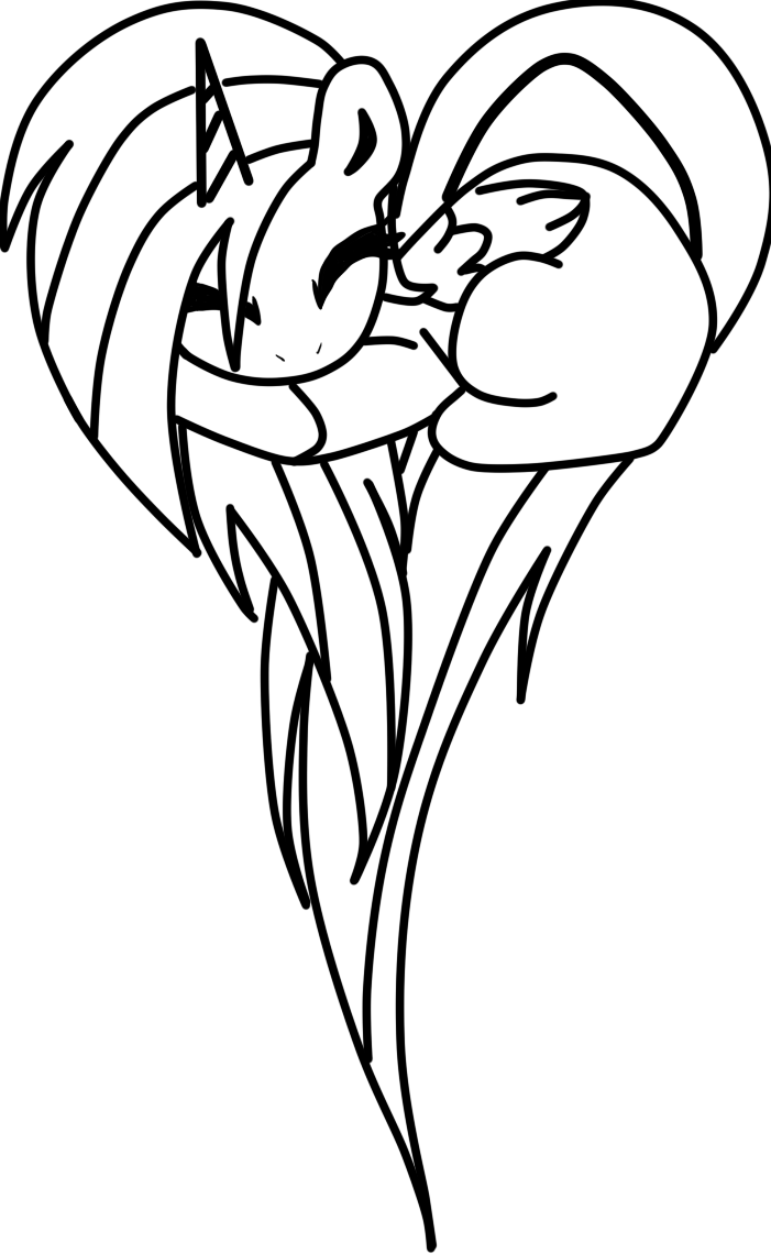 Heart Shaped Alicorn Lineart Drawing - Absol © 2013 - Sep 15, 2012