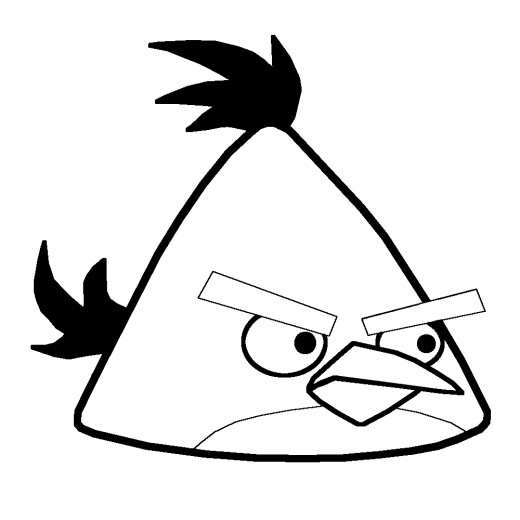 angry birds black and white clipart