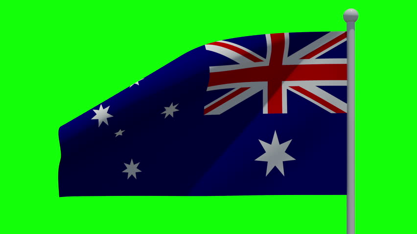 Football Player Kicking Australia Flag Ball On Black Background In ...