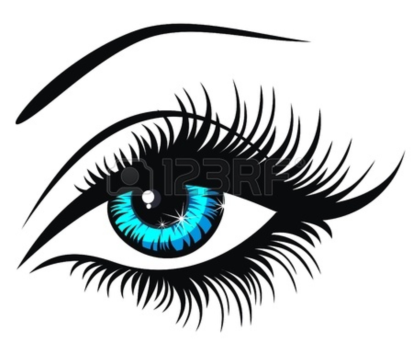 two eyes clipart black and white