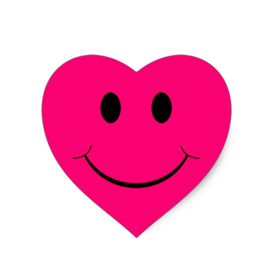 Dark Pink Heart Smiley Face Stickers | Zazzle