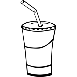 Soda clipart black and white