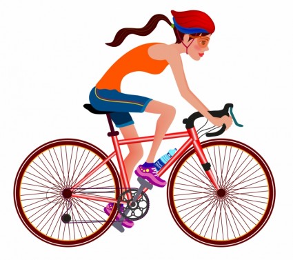 Riding A Bicycle-vector Sport-free Vector Free Download