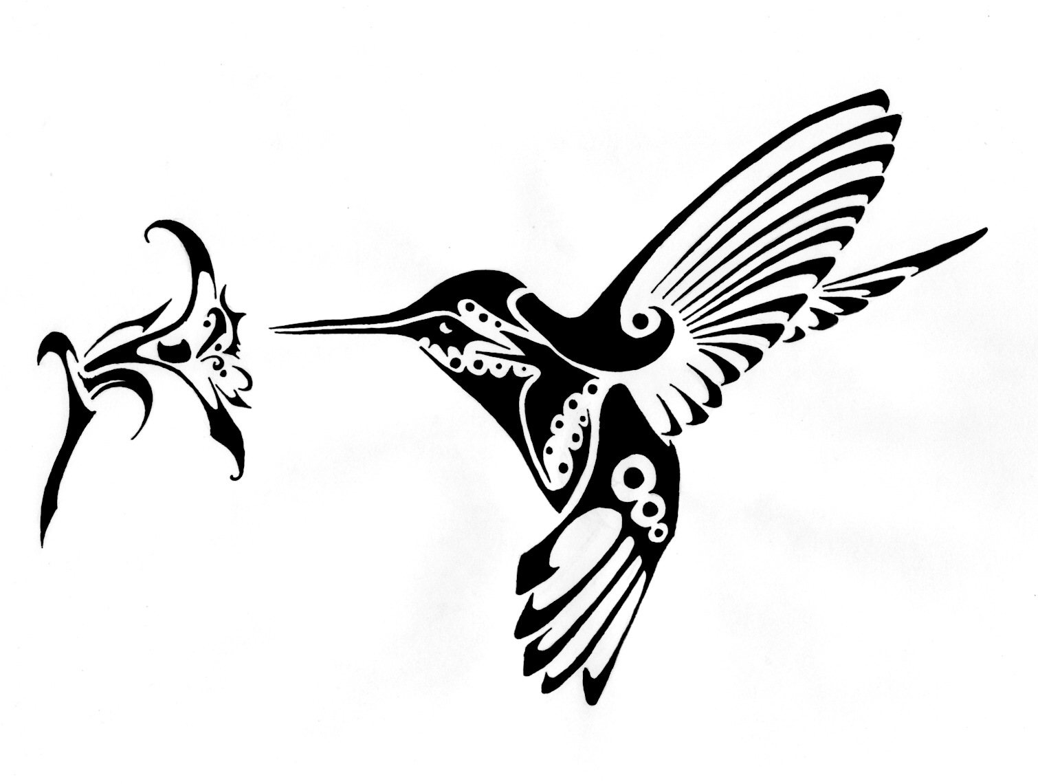 Clip Art Black And White Hummingbird Clipart