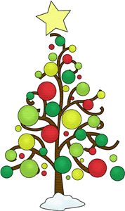 Crooked christmas tree clipart
