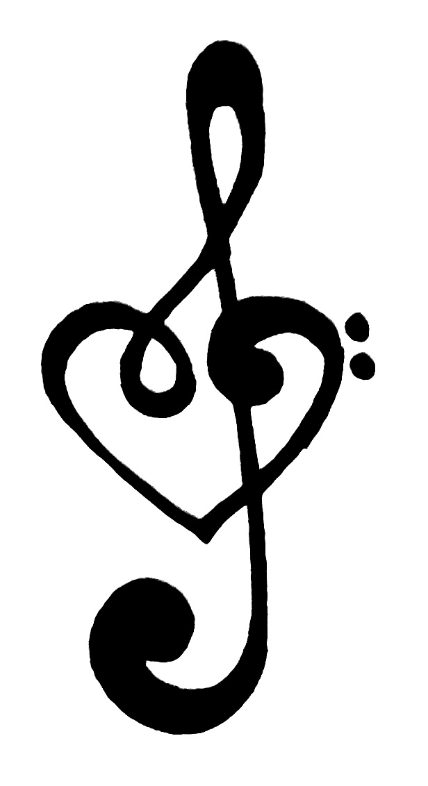 Women Music and Love Heart Tattoo Design | Fresh 2017 Tattoos Ideas