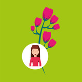 cute tulip flower girl cartoon icon vector illustration eps 10 ...