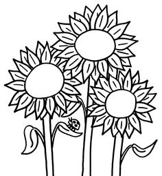 Free black and white clip art sunflowers - ClipartFox