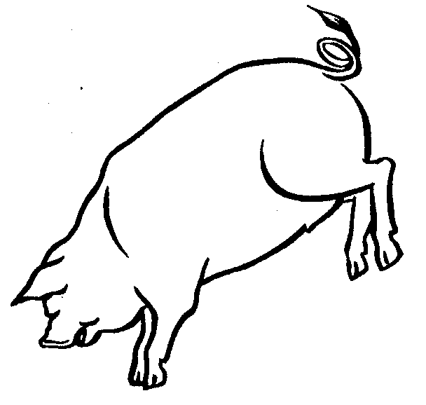 saging clipart black and white pig