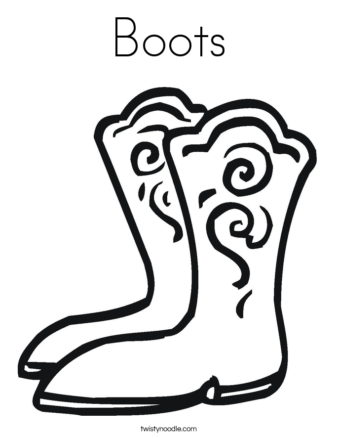 Boots Coloring Page - Twisty Noodle