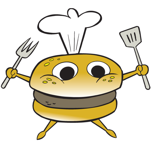 Cute character chef hamburger - Animation Styles.com : Search for ...