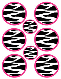 HOT PINK RAINBOW ZEBRA HEARTS WALL DECALS NURSERY GIRLS KIDS ROOM ...