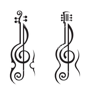 Violin guitar and treble clef vector | CCSP articles and help ...